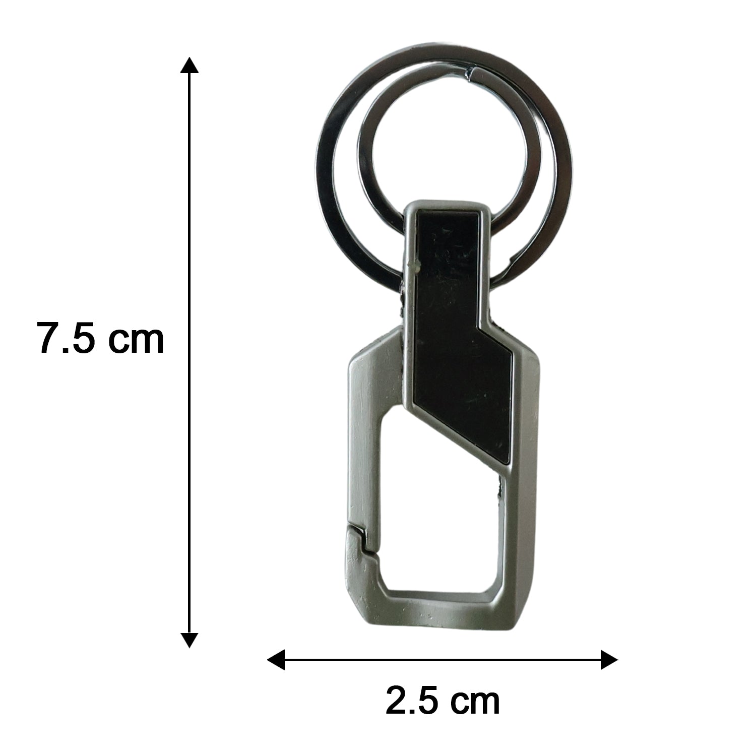 Heavy Duty Stainless Steel Key Holder with Dual Ring Carabiner Clip 1 Pc
