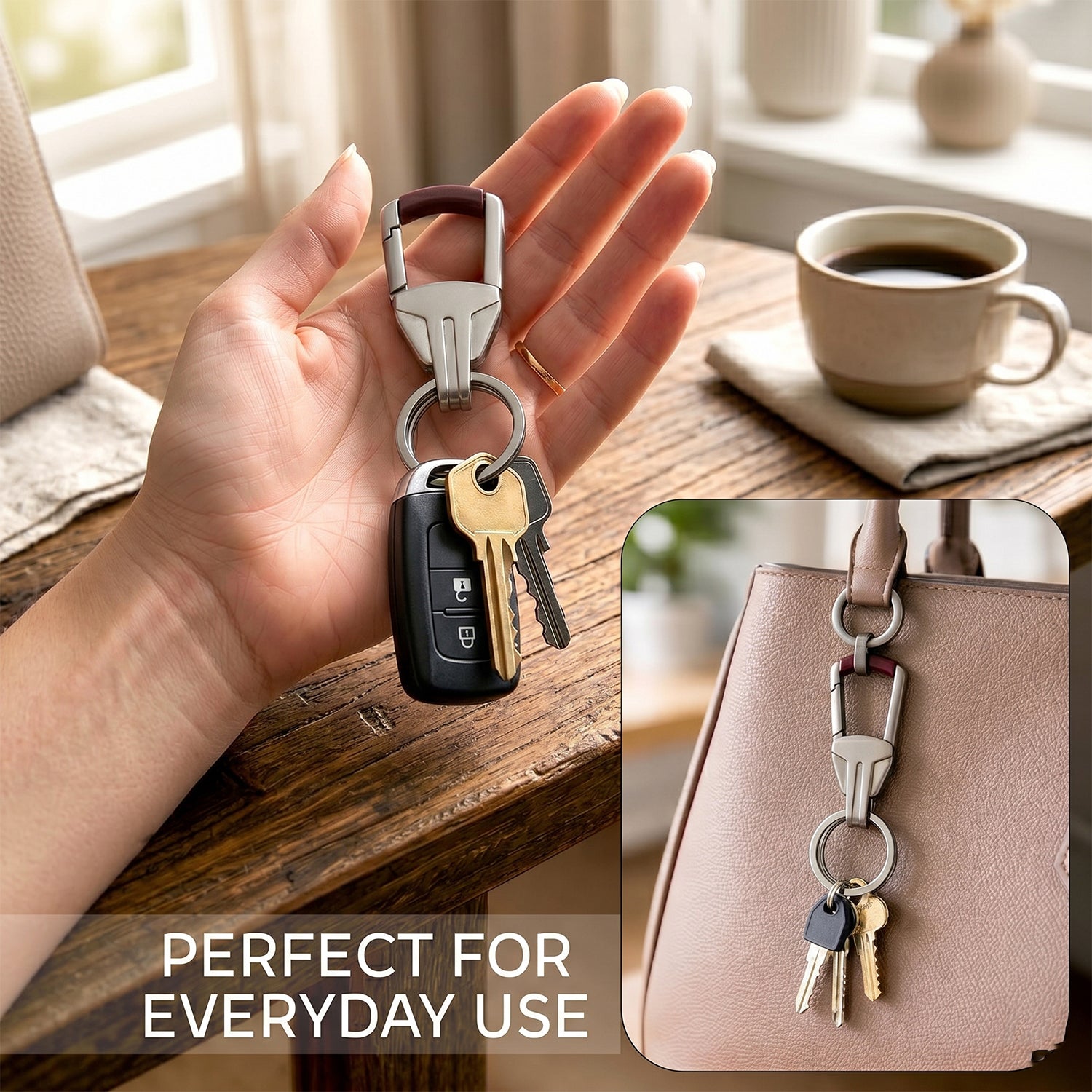 Heavy Duty Metal Key Holder Carabiner Clip Keychain (1 Pc)