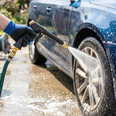 Powerful garden hose spray gun for car washing, lawn, and outdoor cleaning tasks