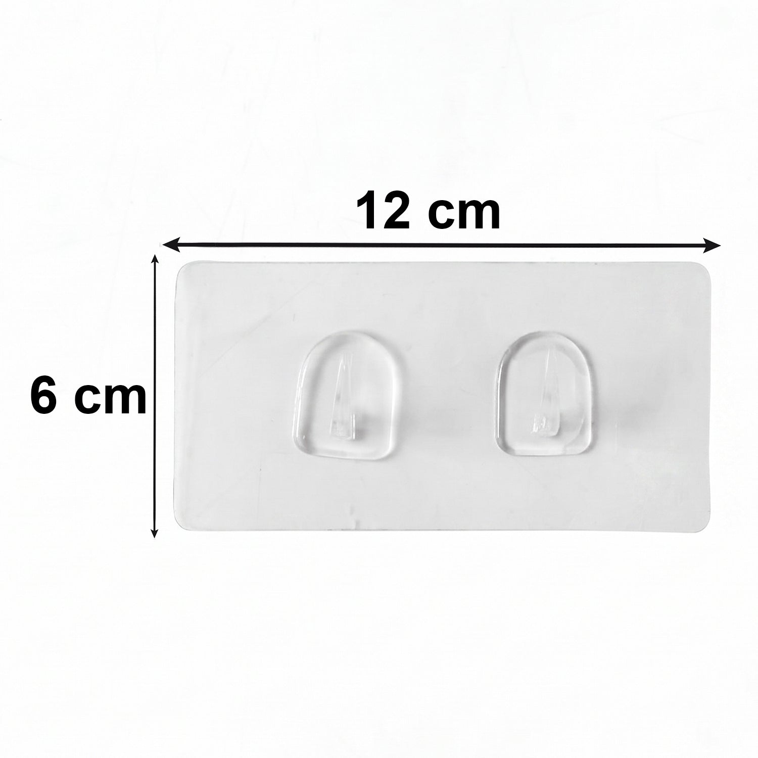 Transparent Double Hook Self-Adhesive Wall Hook Side View