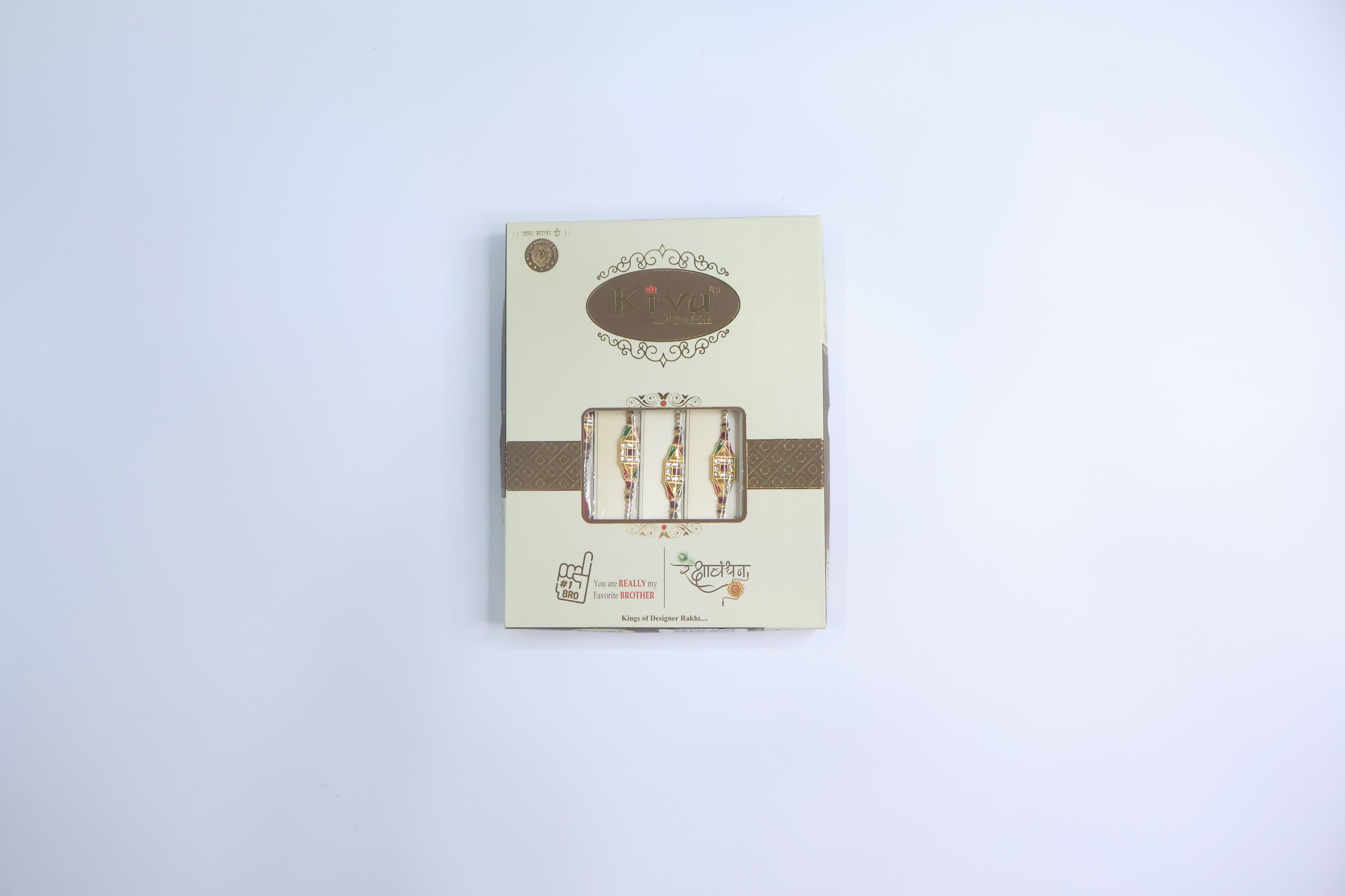 "12 Pcs Premium Kundan Rakhi Set with Red Thread & Pearl Beads â€“ Kiva Designer Collection"