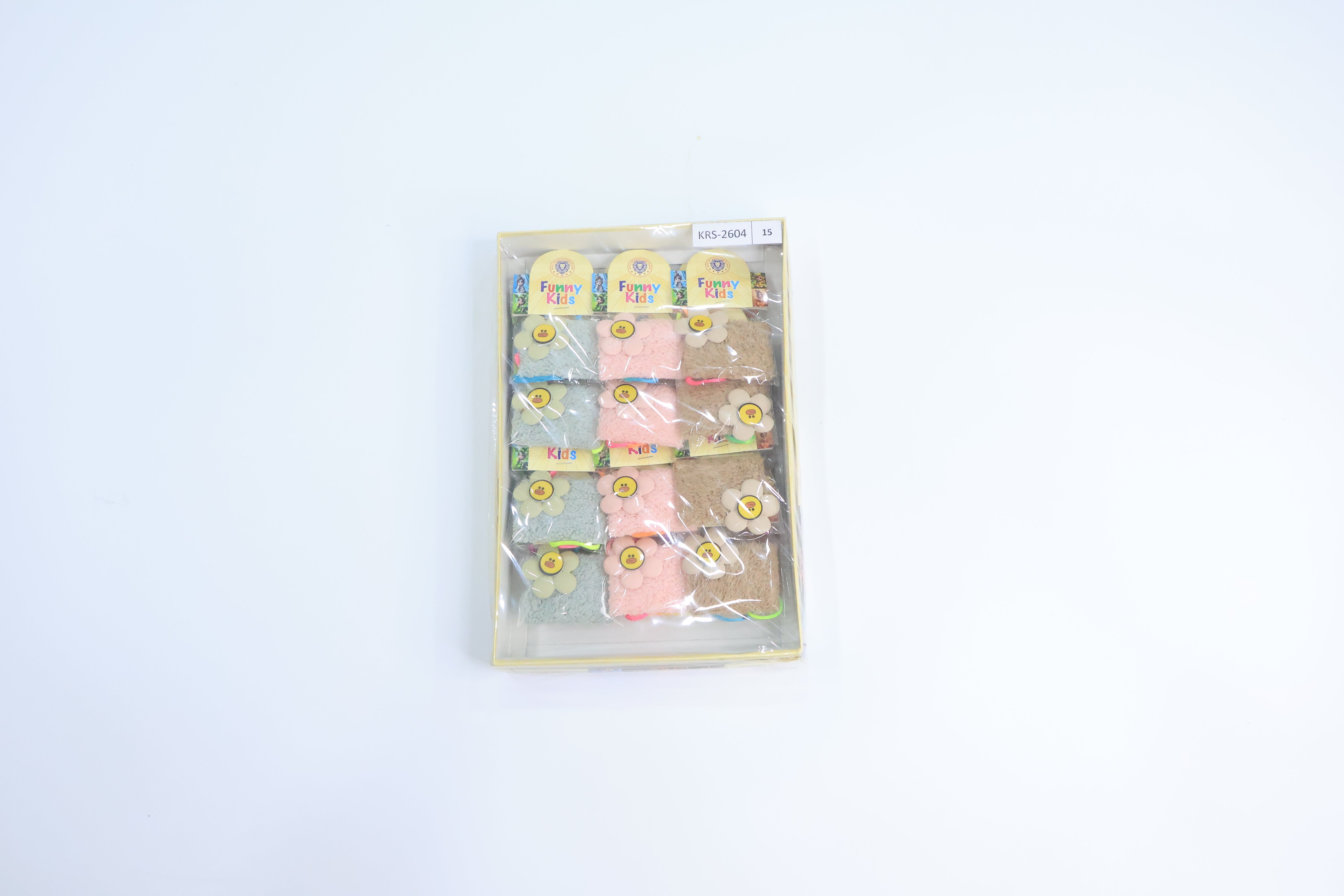 12 Pc Duck Face Kids Rakhi Set â€“ Furry Flower Design with Cute Cartoon Center and Neon Thread