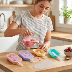 Flexible silicone mold releasing homemade frozen popsicle