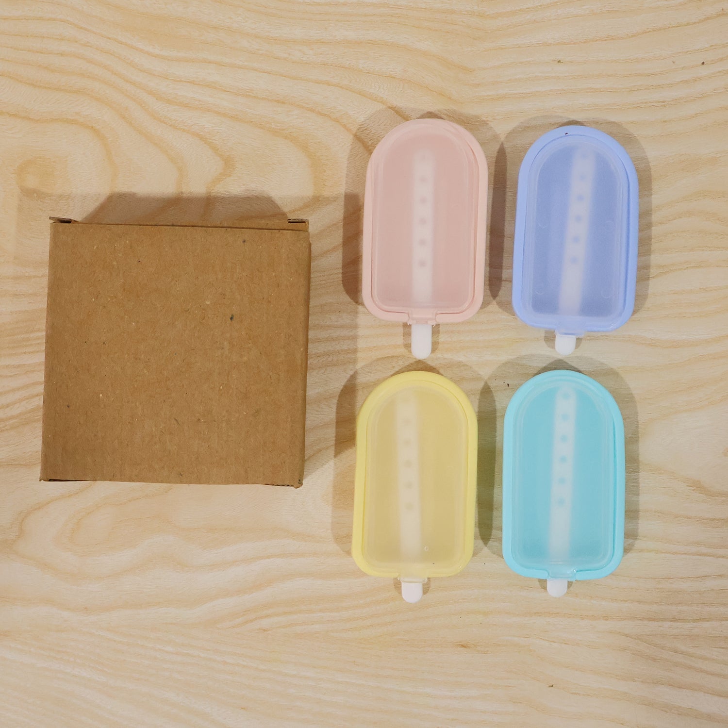 Silicone popsicle mold set with colorful frozen treats