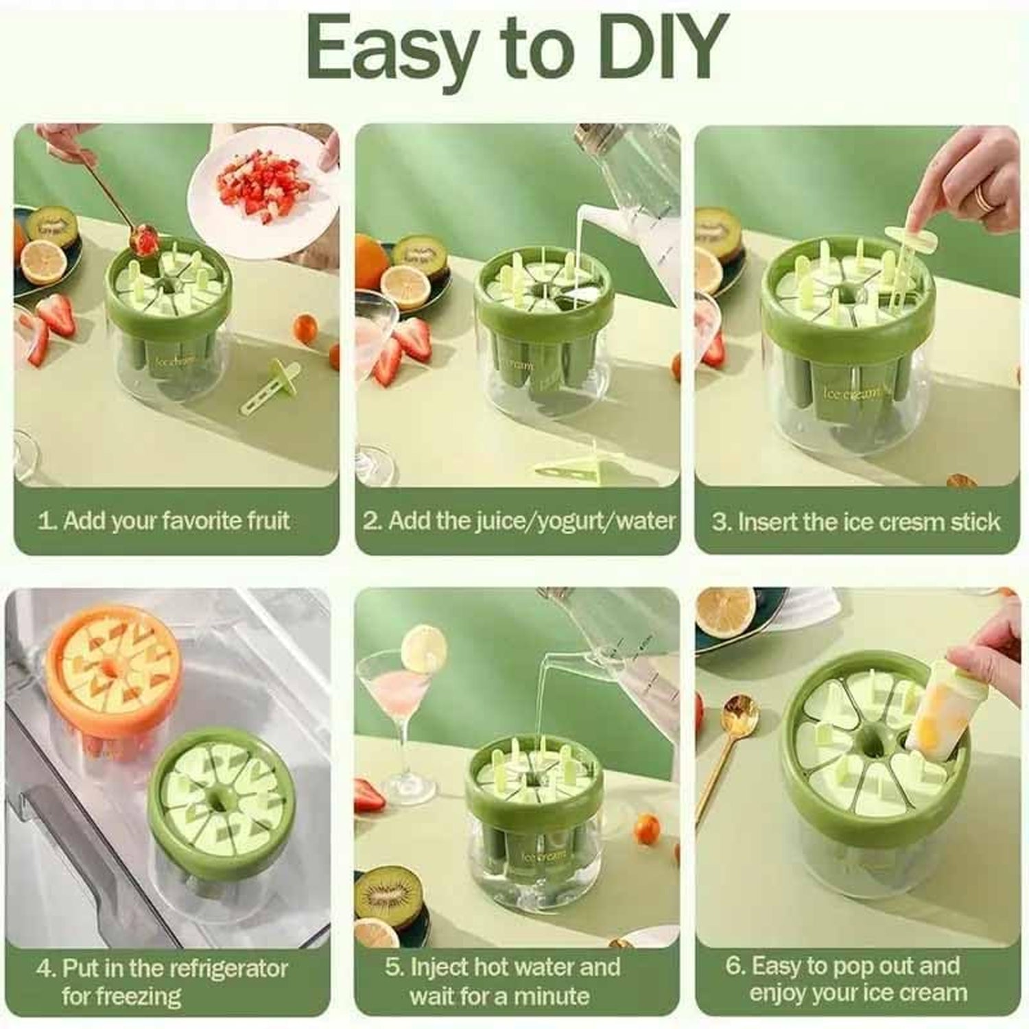 Plastic Ice Candy Maker 8 Mold Set