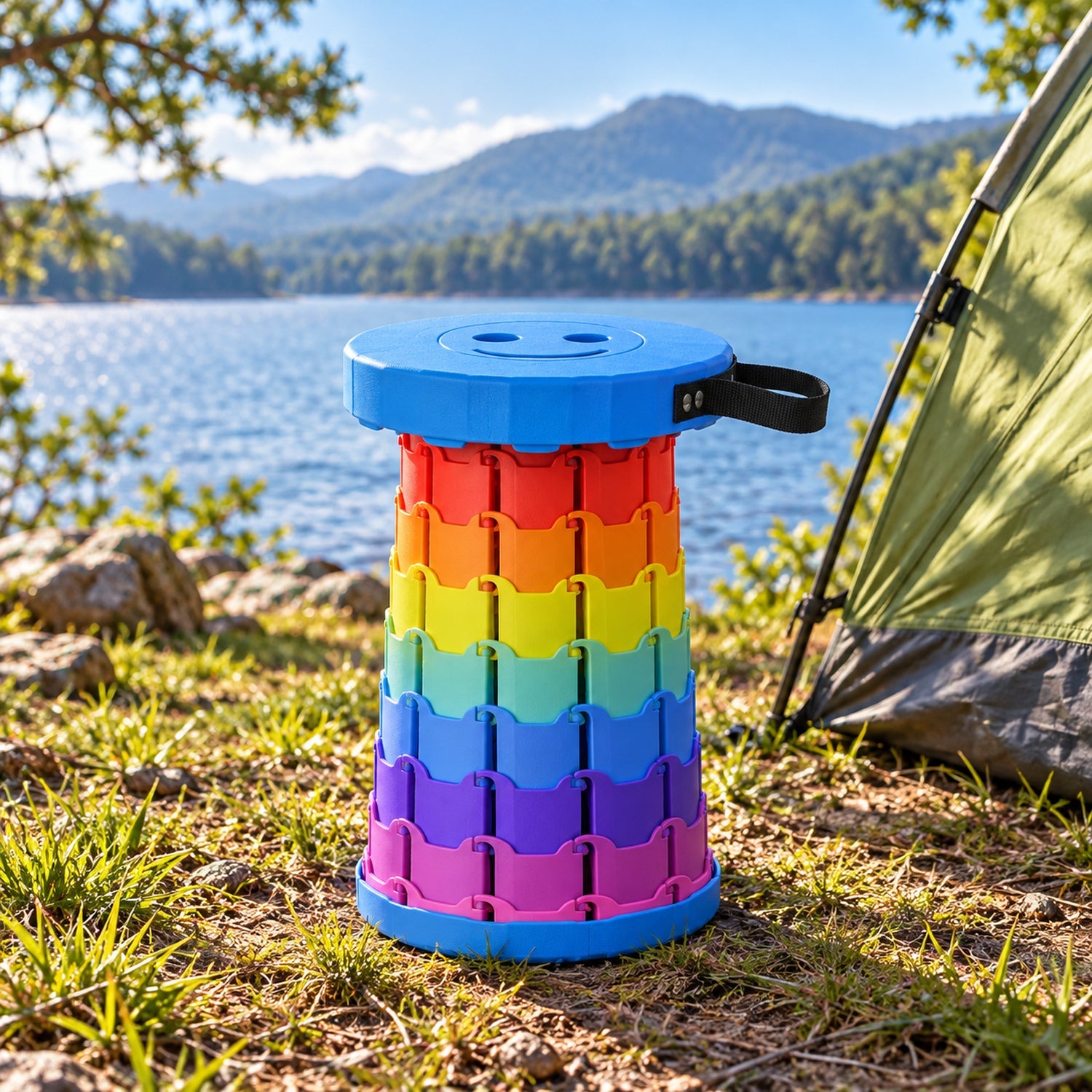 Portable camping seat retractable