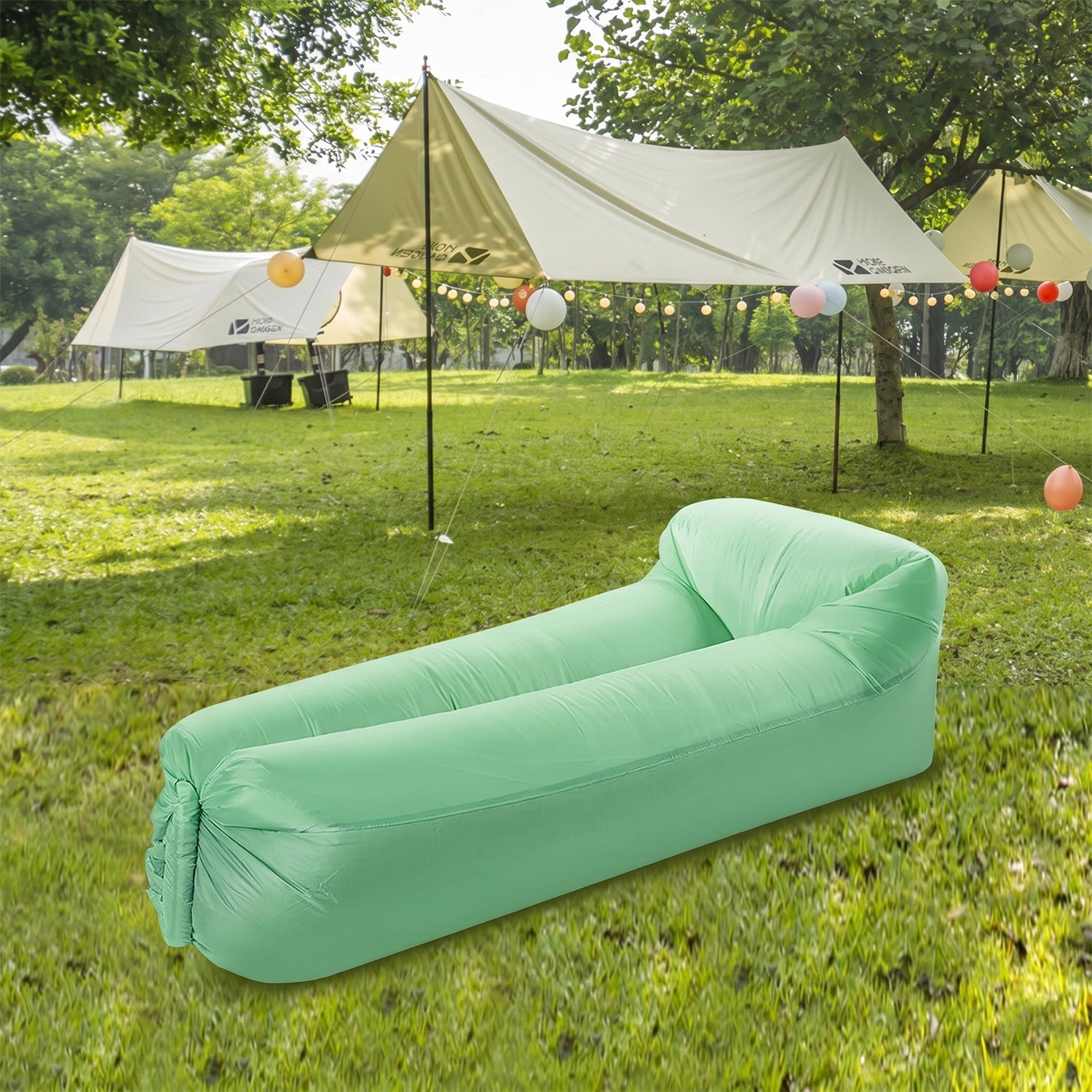 Foldable inflatable wind sofa ideal for beach and travel relaxation