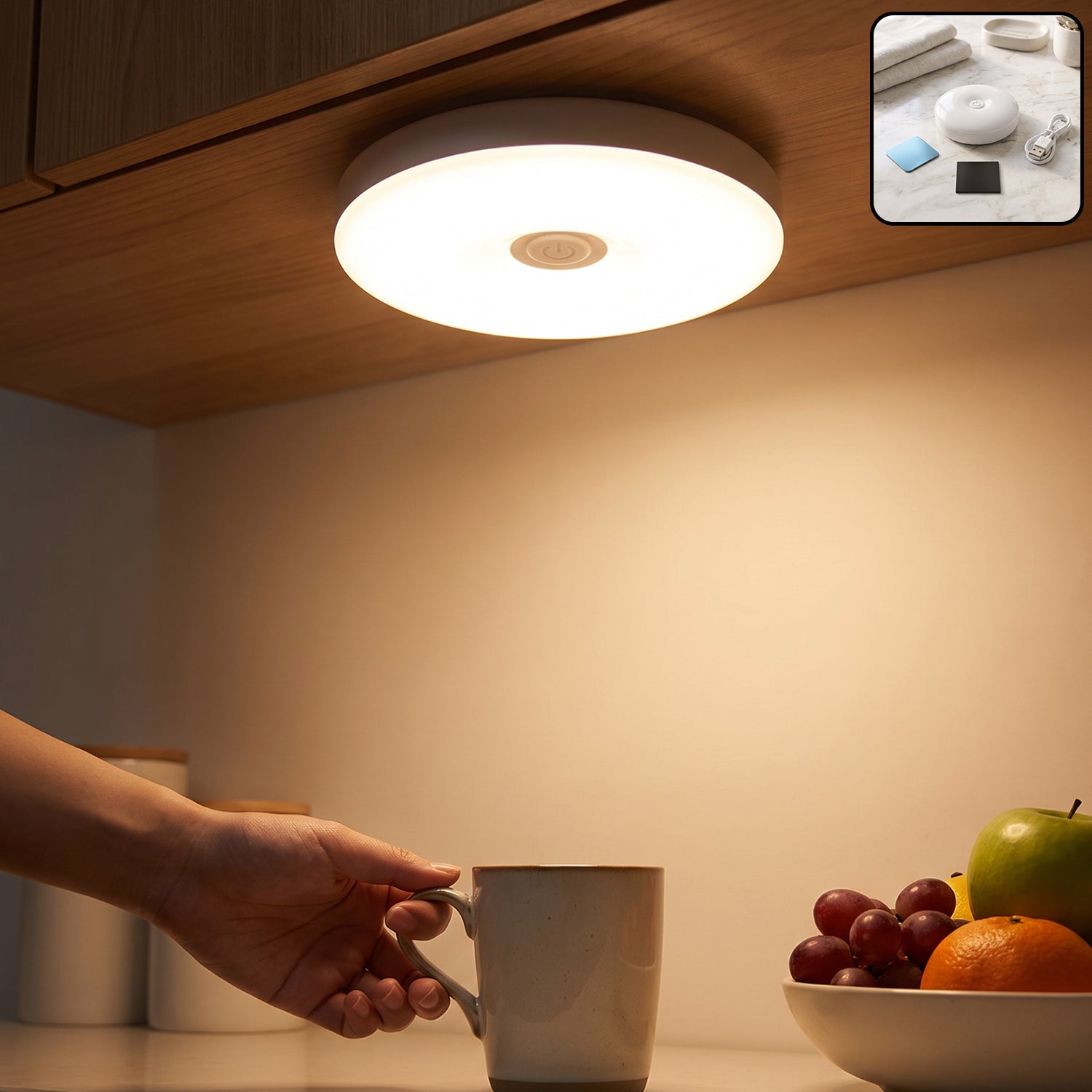 USB rechargeable magnetic motion sensor LED light for cabinets