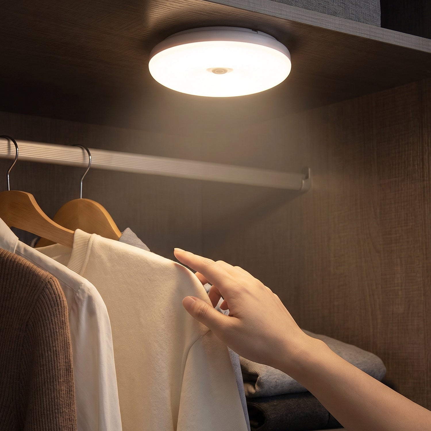 Sensor light switching on inside a kitchen cabinet
