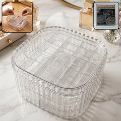 Transparent Jewellery Storage Box 3 Layer Multi Compartment Organizer (1 Pc)