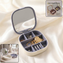 Plastic Jewelry Storage Box with Built-in Mirror