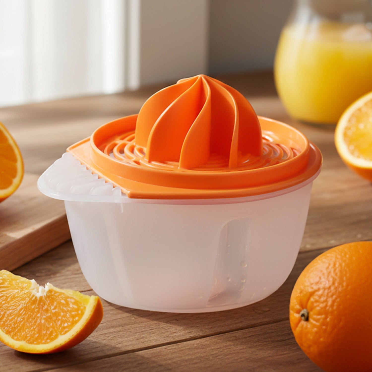 Side angle of Apex juicer showing compact design