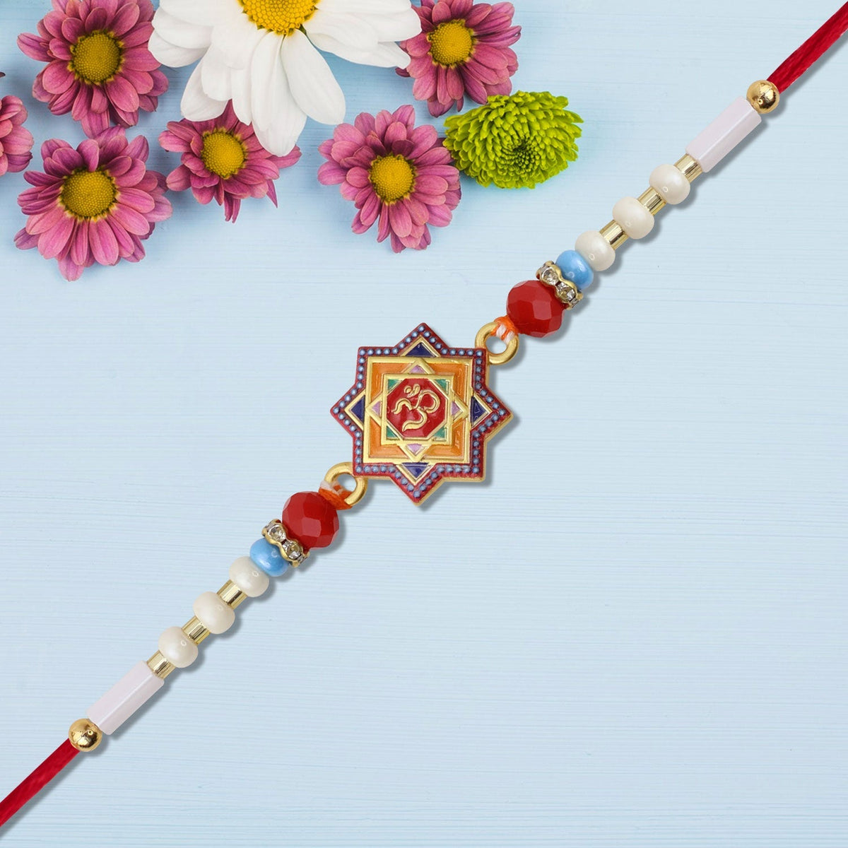 Ashtakona Om Rakhi (Features the Om symbol within an eight-pointed star