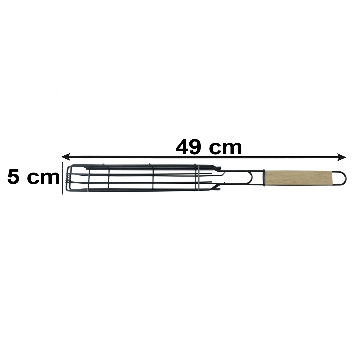 Grill basket size and handle length details
