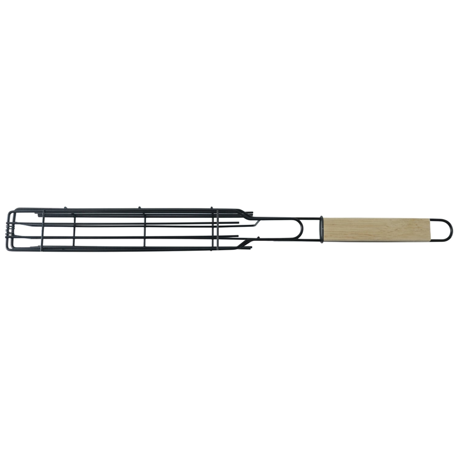 Metal barbecue grill basket on white background