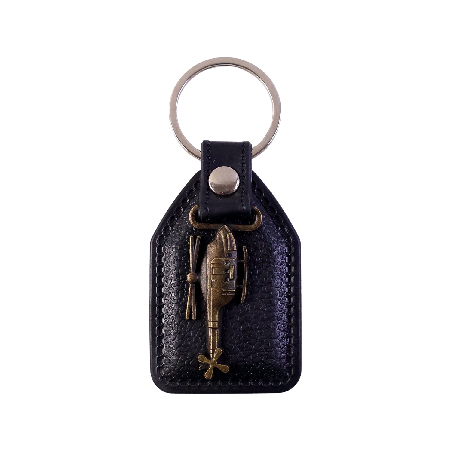 Leather texture and metal key ring of sword emblem keychain
