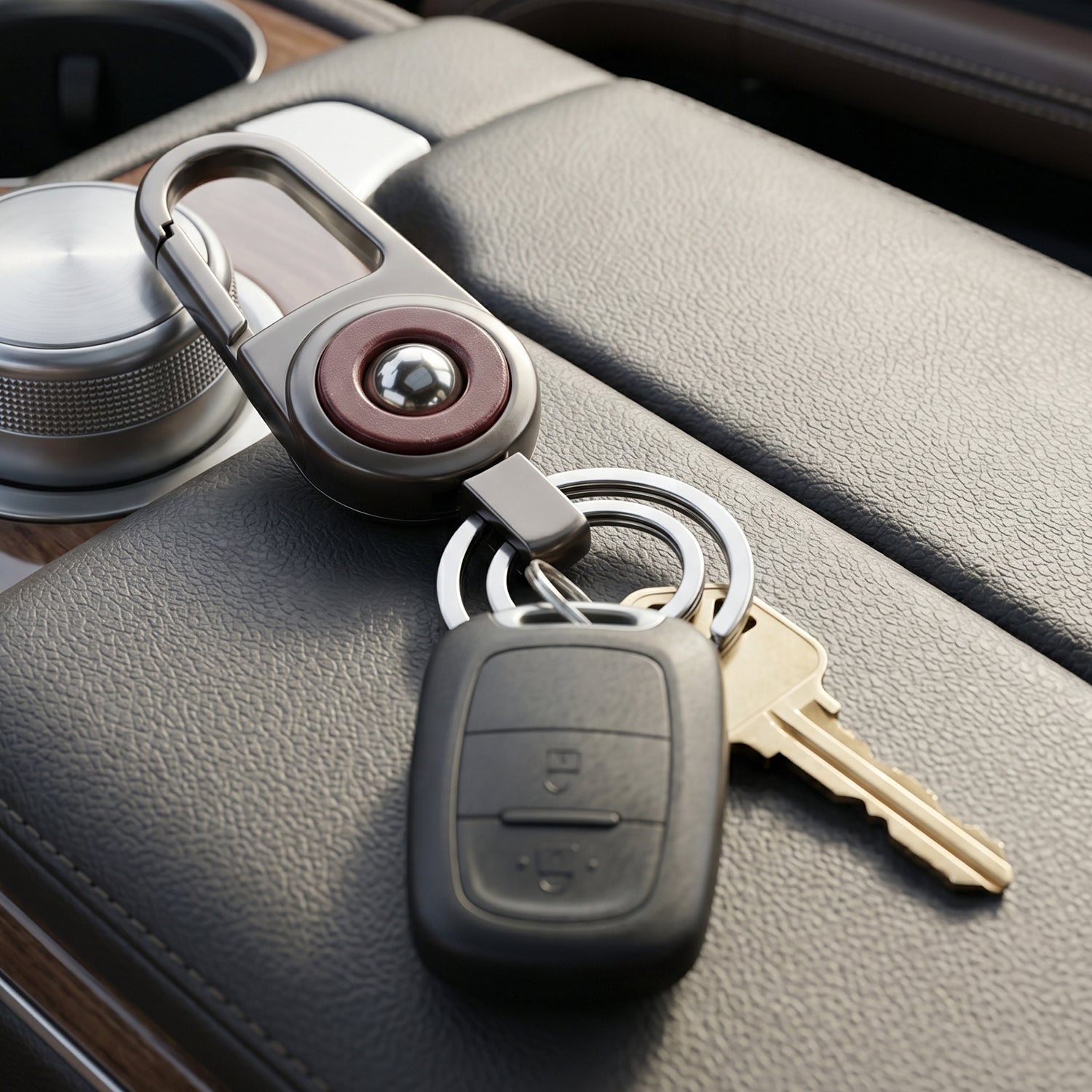 Premium Heavy Duty Metal Key Holder with Locking Carabiner Clip (1 Pc)