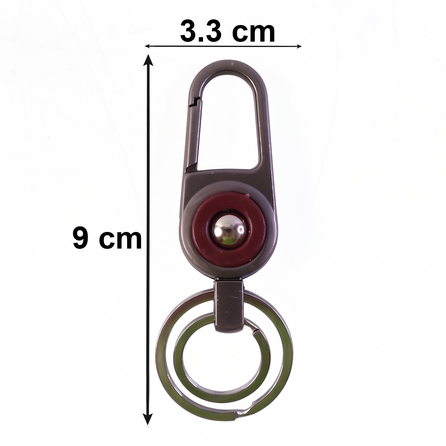 Premium Heavy Duty Metal Key Holder with Locking Carabiner Clip (1 Pc)