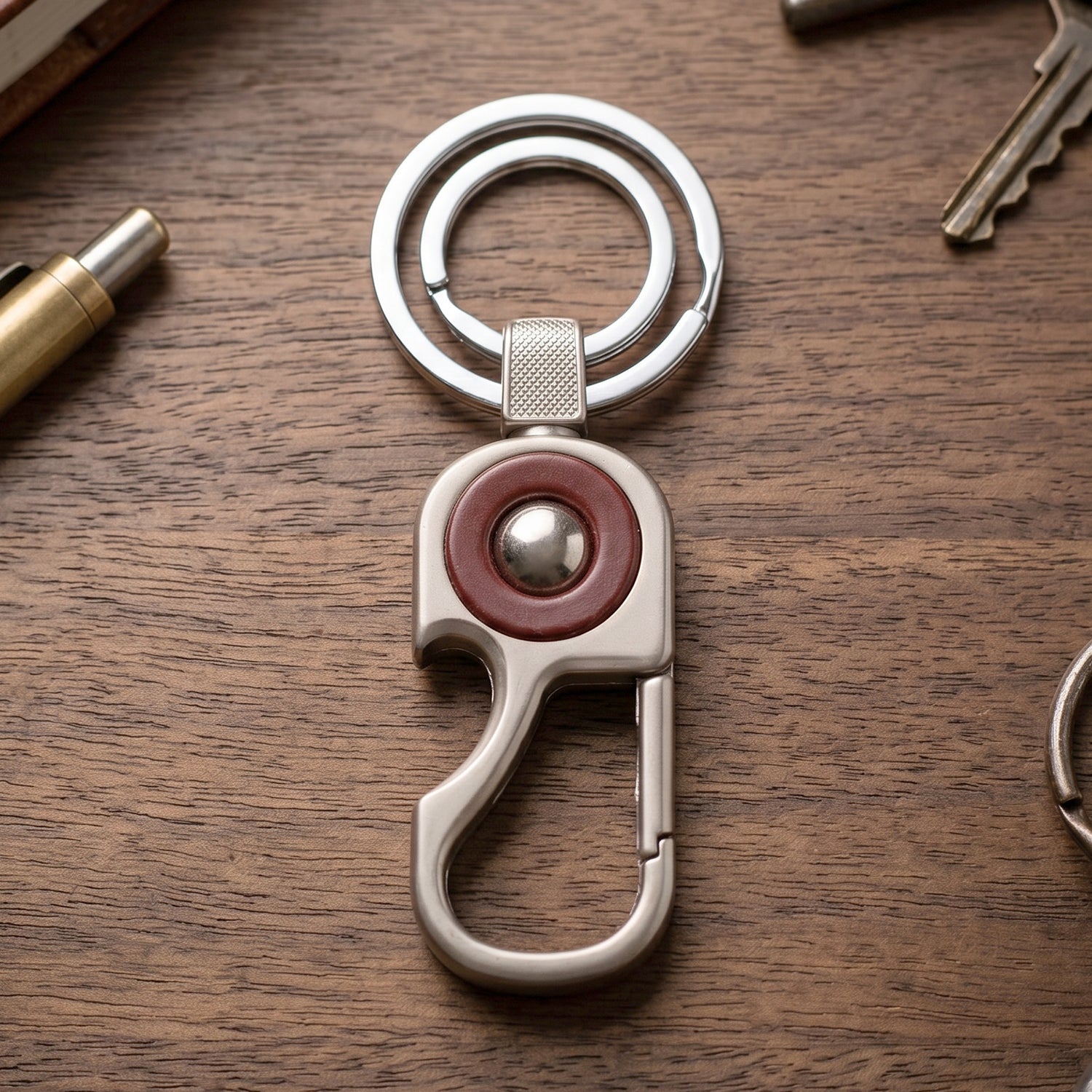 Heavy Duty Metal Key Holder with Secure Lock Keychain (1 Pc)