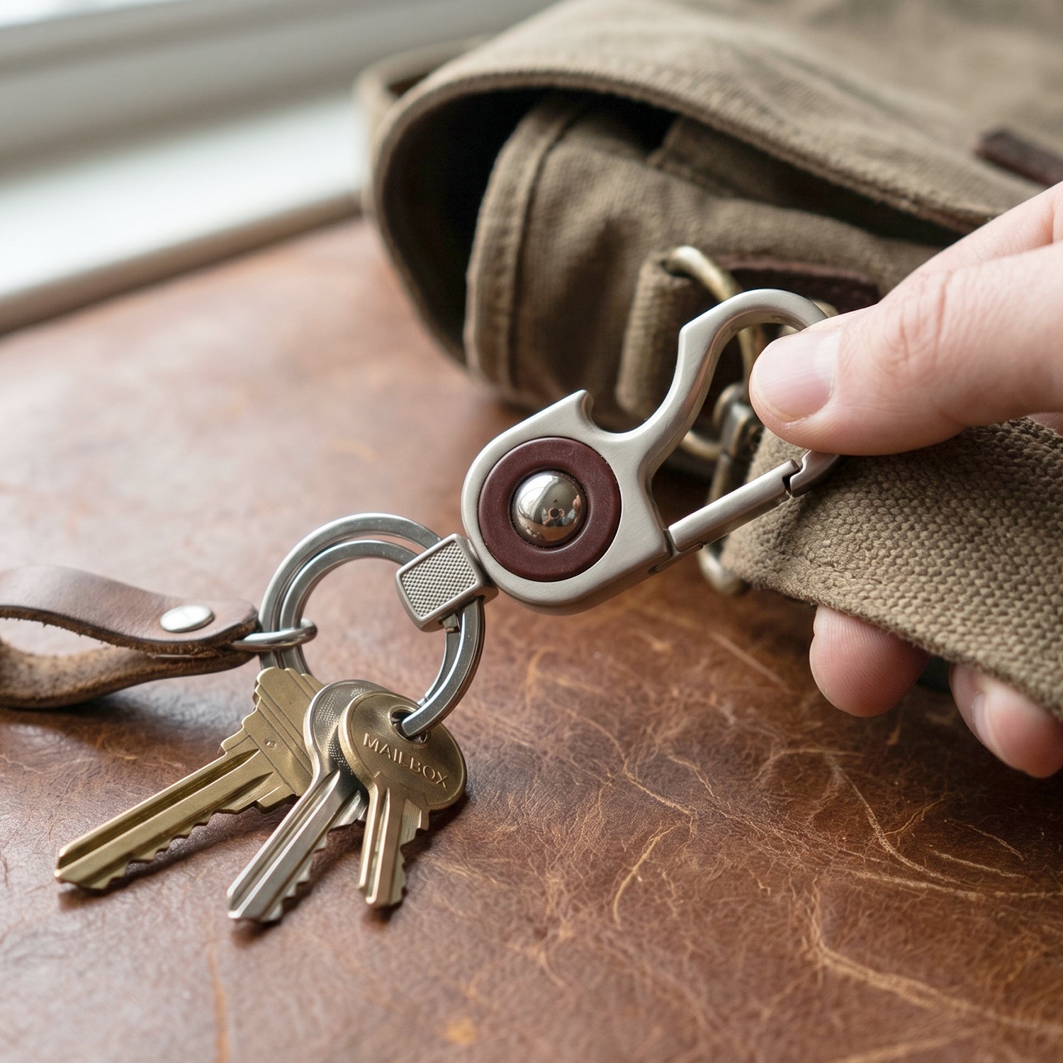 Heavy Duty Metal Key Holder with Secure Lock Keychain (1 Pc)