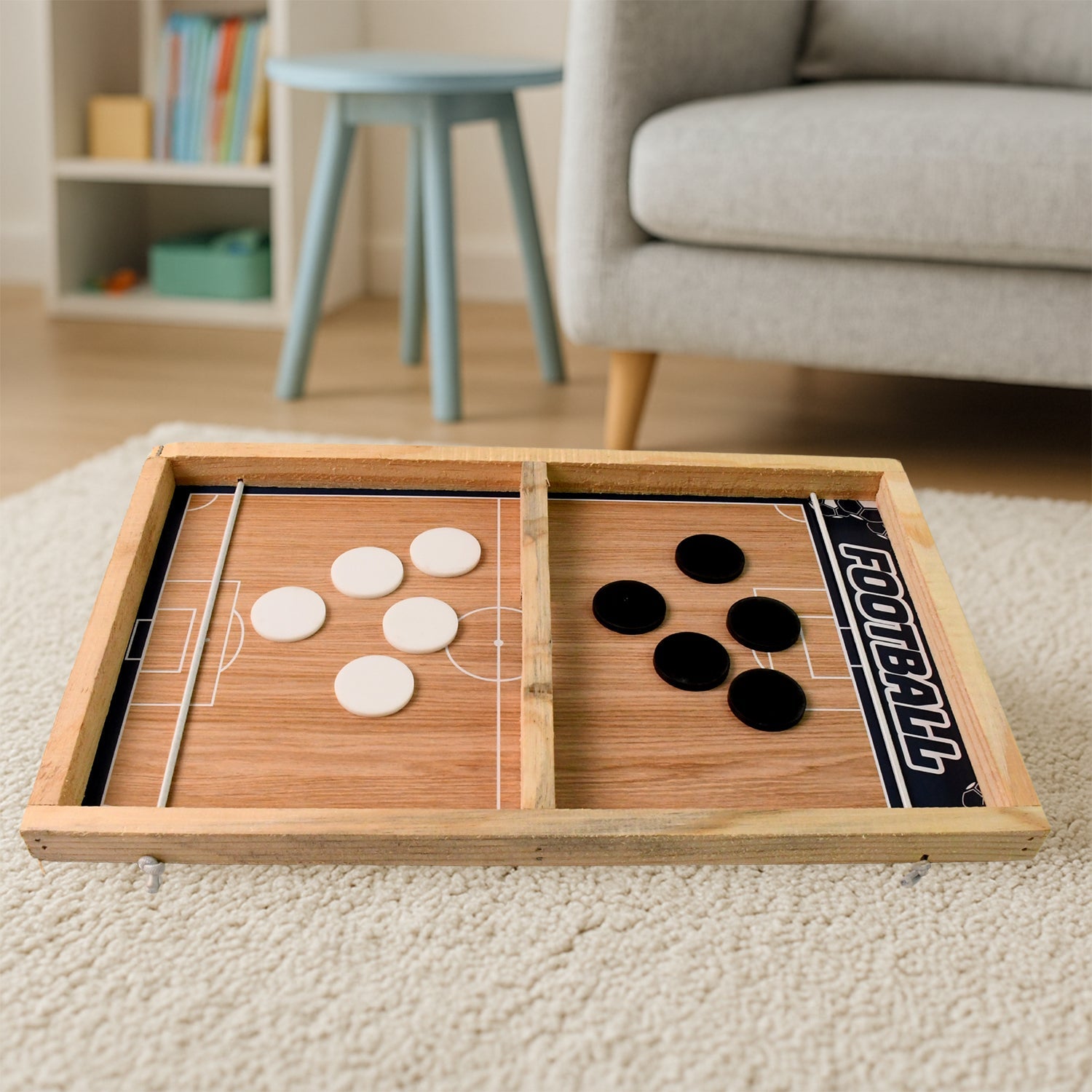Top view of the 3-in-1 wooden board game set