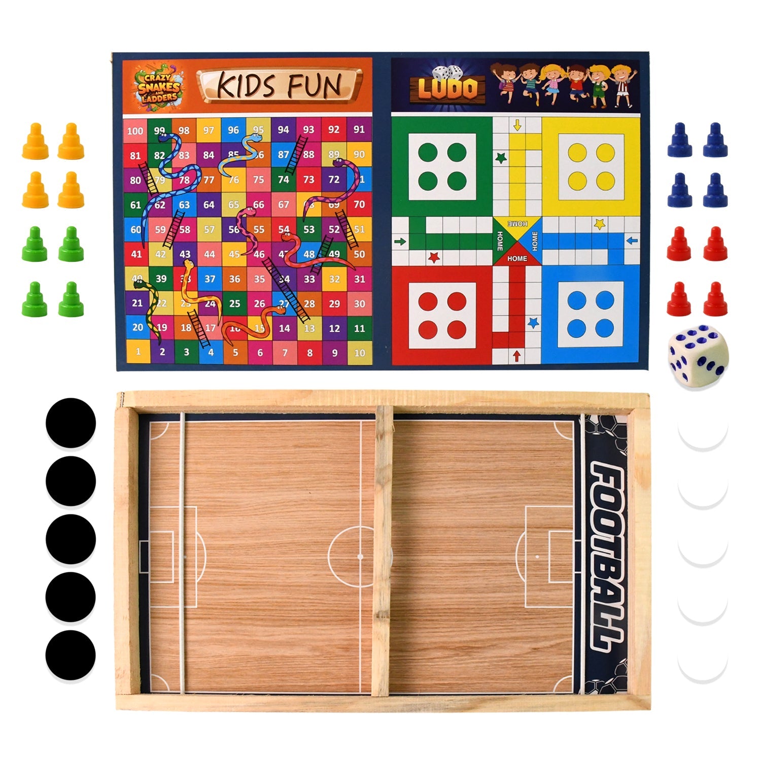 Desktop football game board from the 3-in-1 wooden set