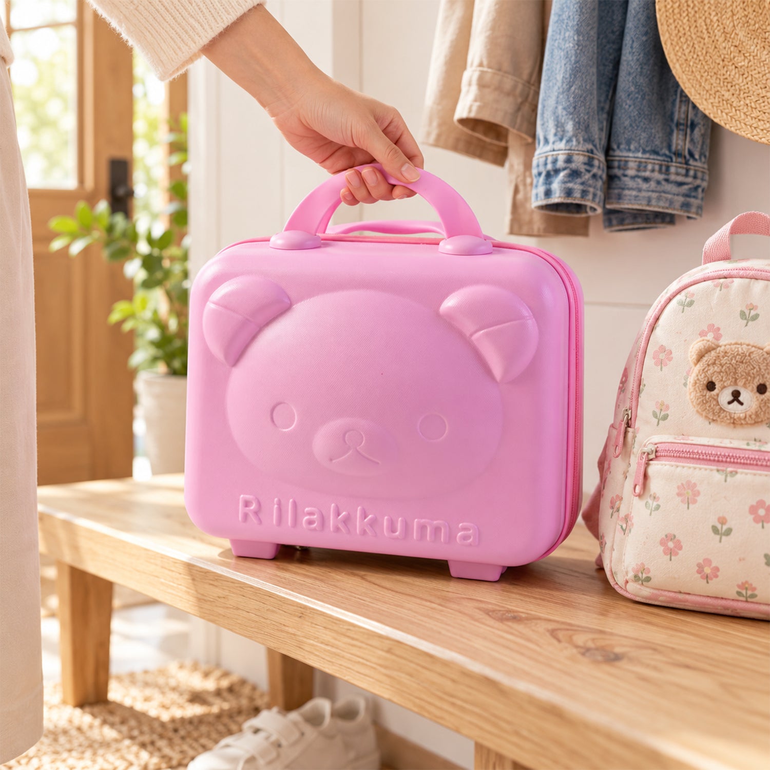 Kids Bear-Shaped Hard Shell Carry Case with Handle