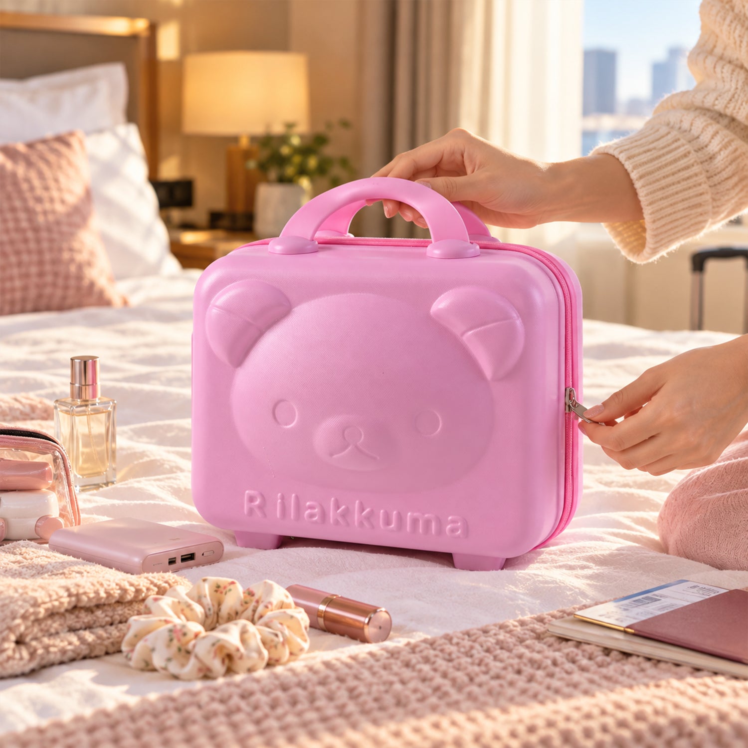 Kids Bear-Shaped Hard Shell Carry Case with Handle