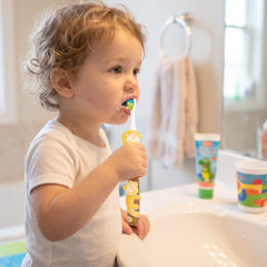 Kids toothbrush with toy to make brushing fun, pack of 2