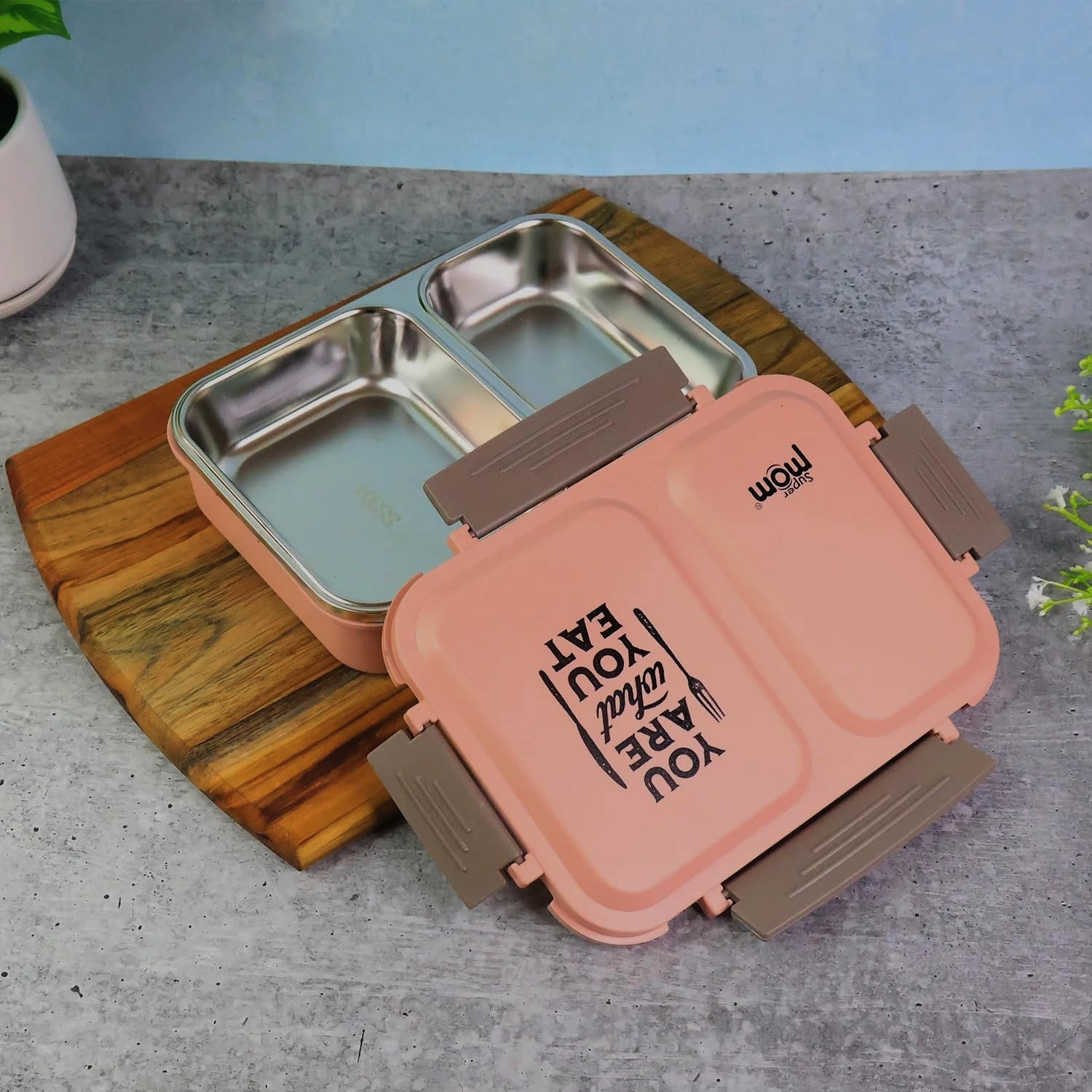 3-Compartment Stainless Steel Lunch Box (1 Pc)