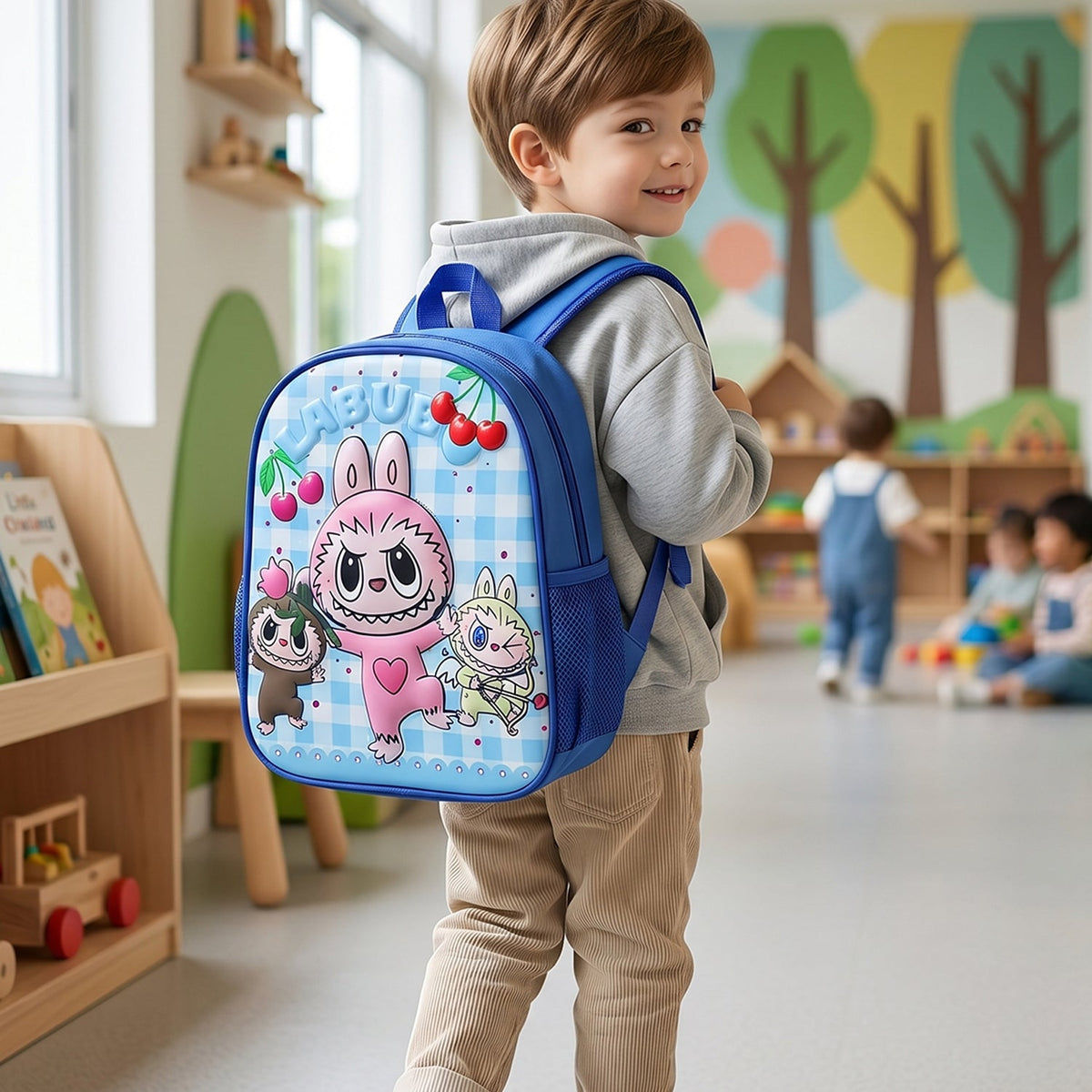 Labubu & Friends Cartoon Kids School Bag â€“ 12 Inch