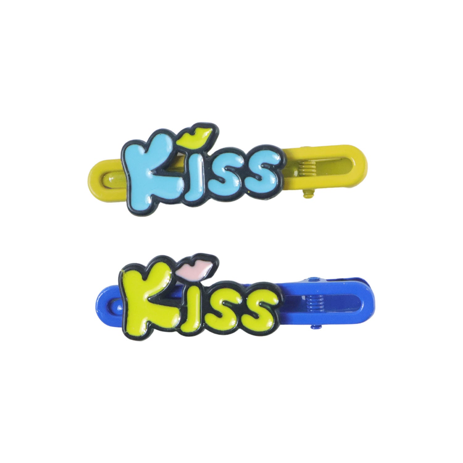 Cute “Kiss” Text Hair Clip Set (2 Pc)