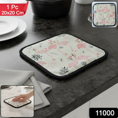 Printed Kitchen Pot Holder Heat Resistant Mat (20×20 Cm)
