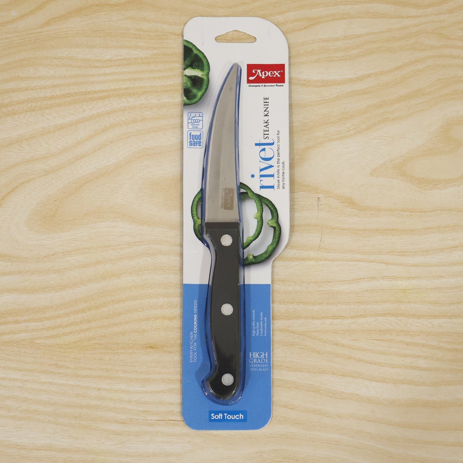 Live photo of Apex stainless steel steak knife
