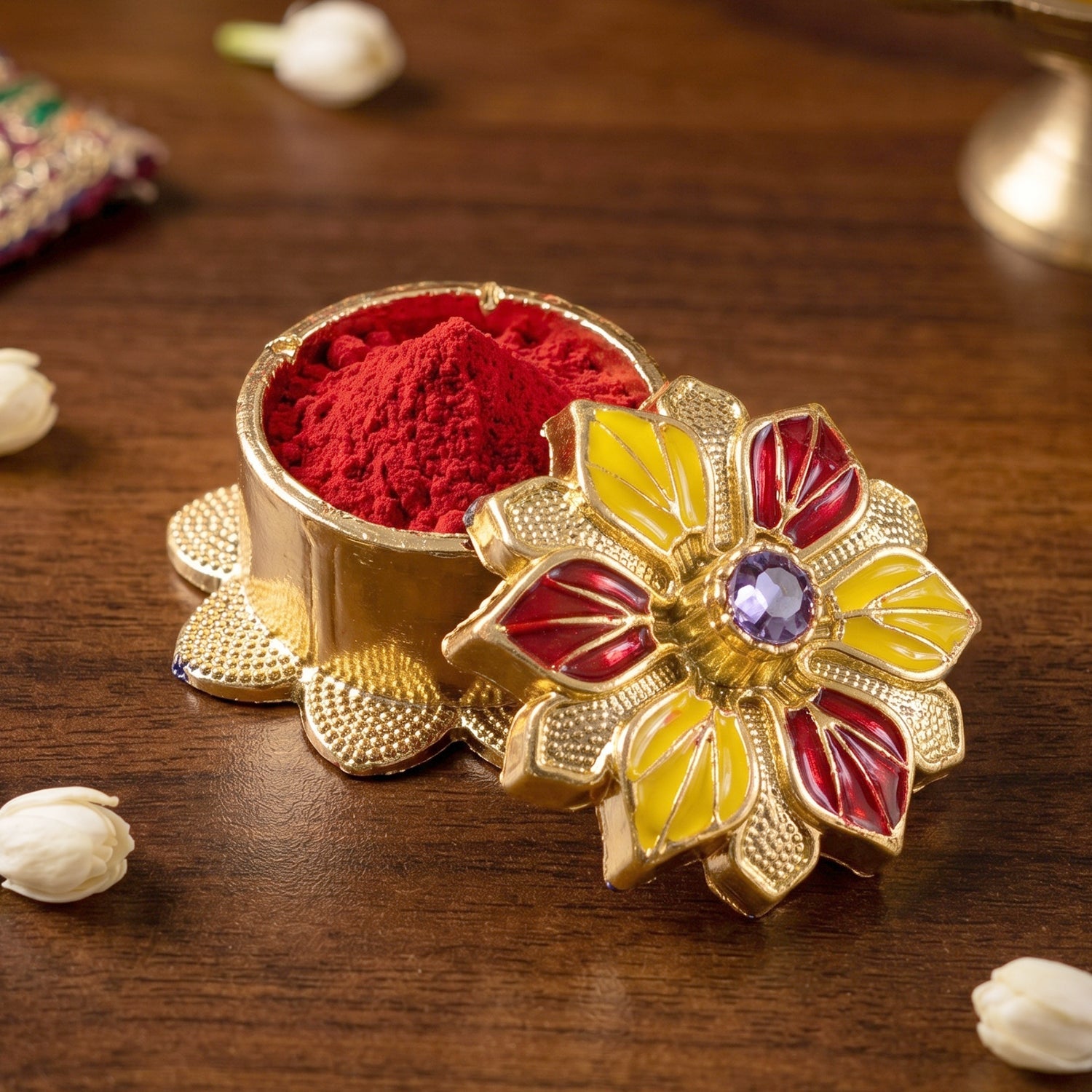 Traditional kumkum box for pooja