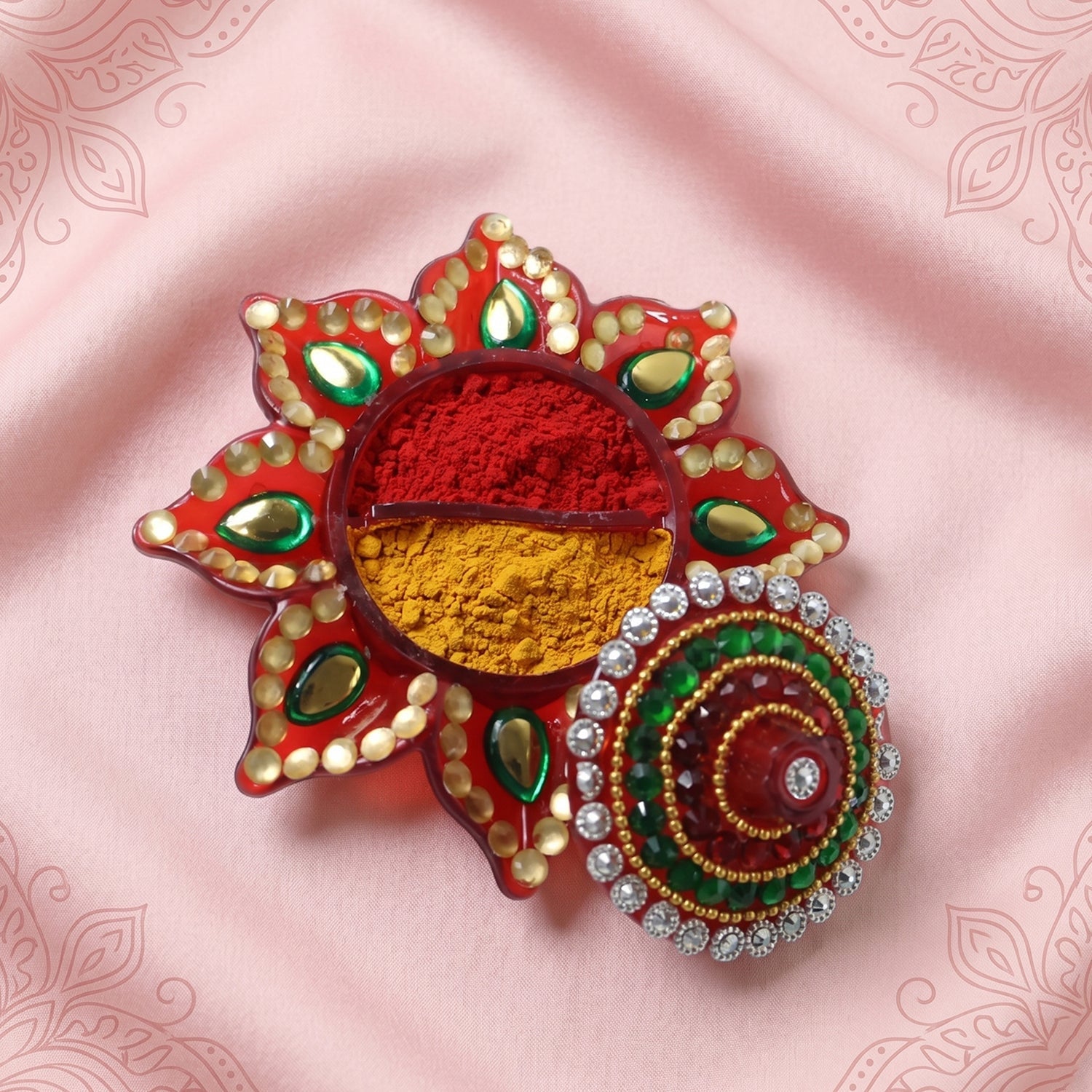 Decorative kumkum holder for pooja essentials
