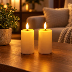 Smooth pillar flameless LED candles home decor