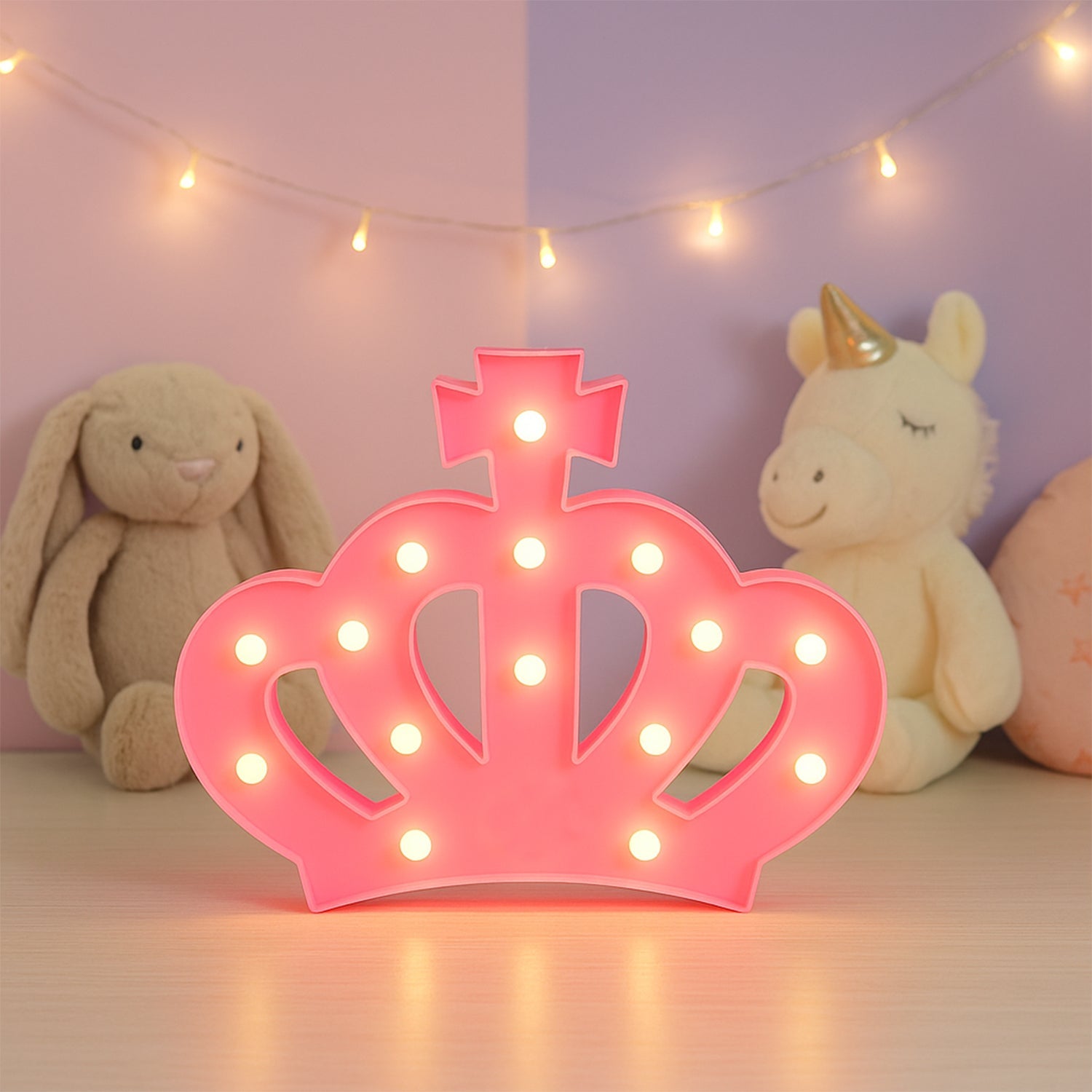 Crown LED night light, top view
