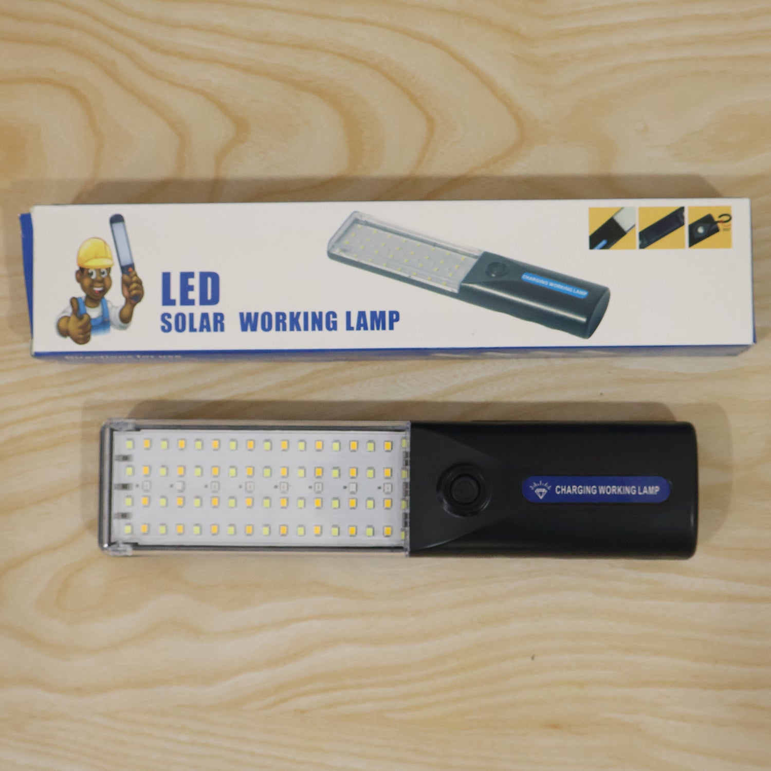 Live photo of LED rechargeable working lamp with hook