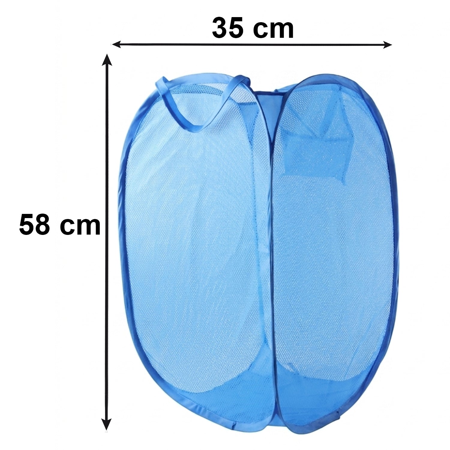 Foldable Mesh Laundry Basket with Handles Large Clothes Hamper (1 Pc,36x36x58cm)