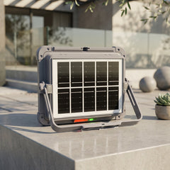 High-capacity 12000mAh solar work light with foldable stand for outdoor activities