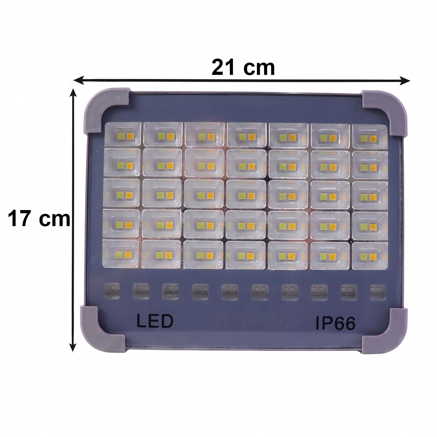 Durable outdoor LED floodlight with IP66 waterproof rating, magnetic back, and foldable stand
