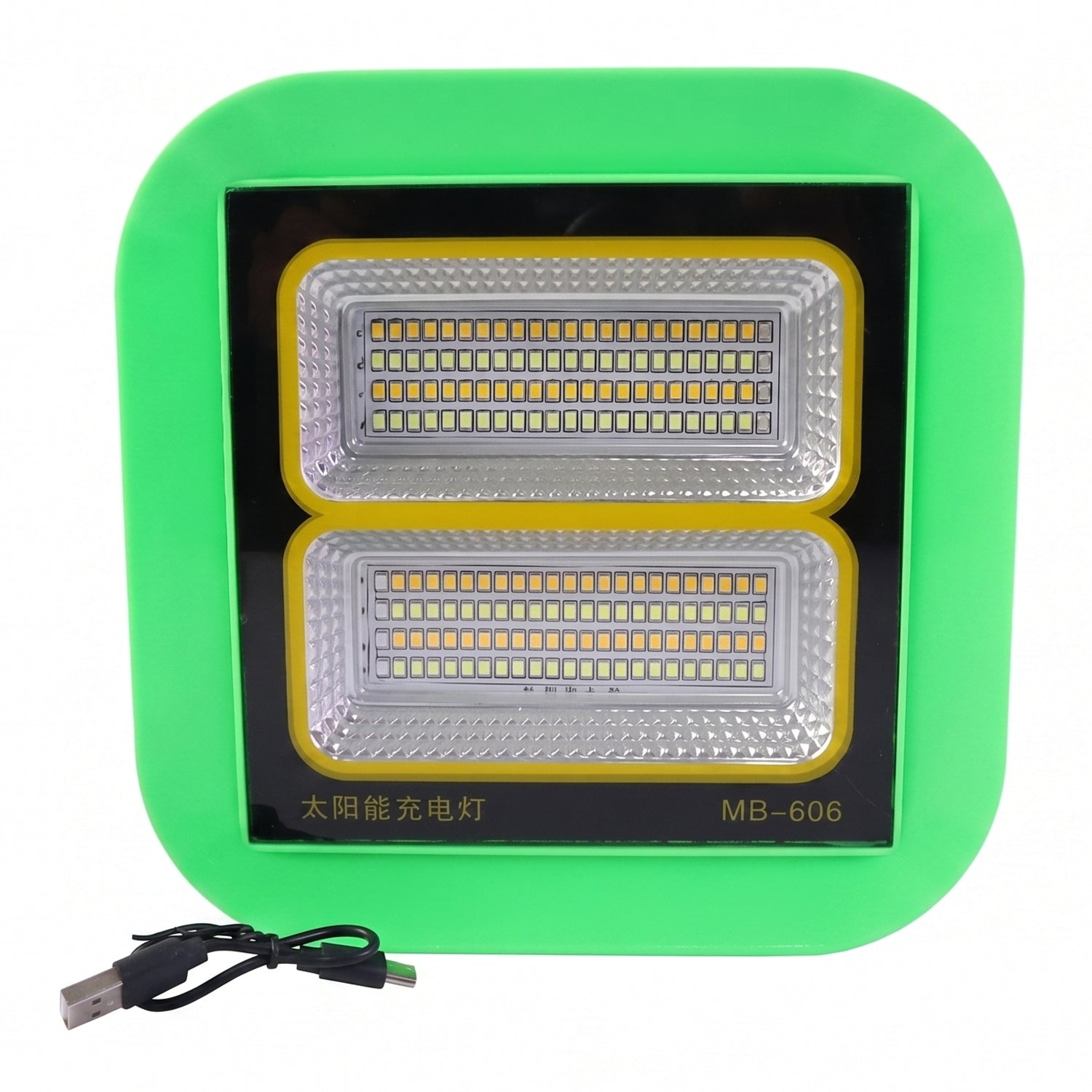 Portable flood light with handle and mounting options for outdoor use