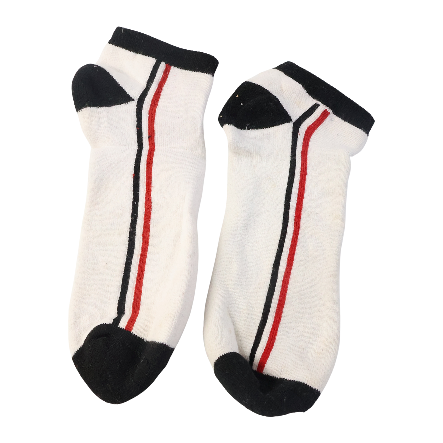 White & Black Striped Low-Cut Sports Socks (1 Pair)