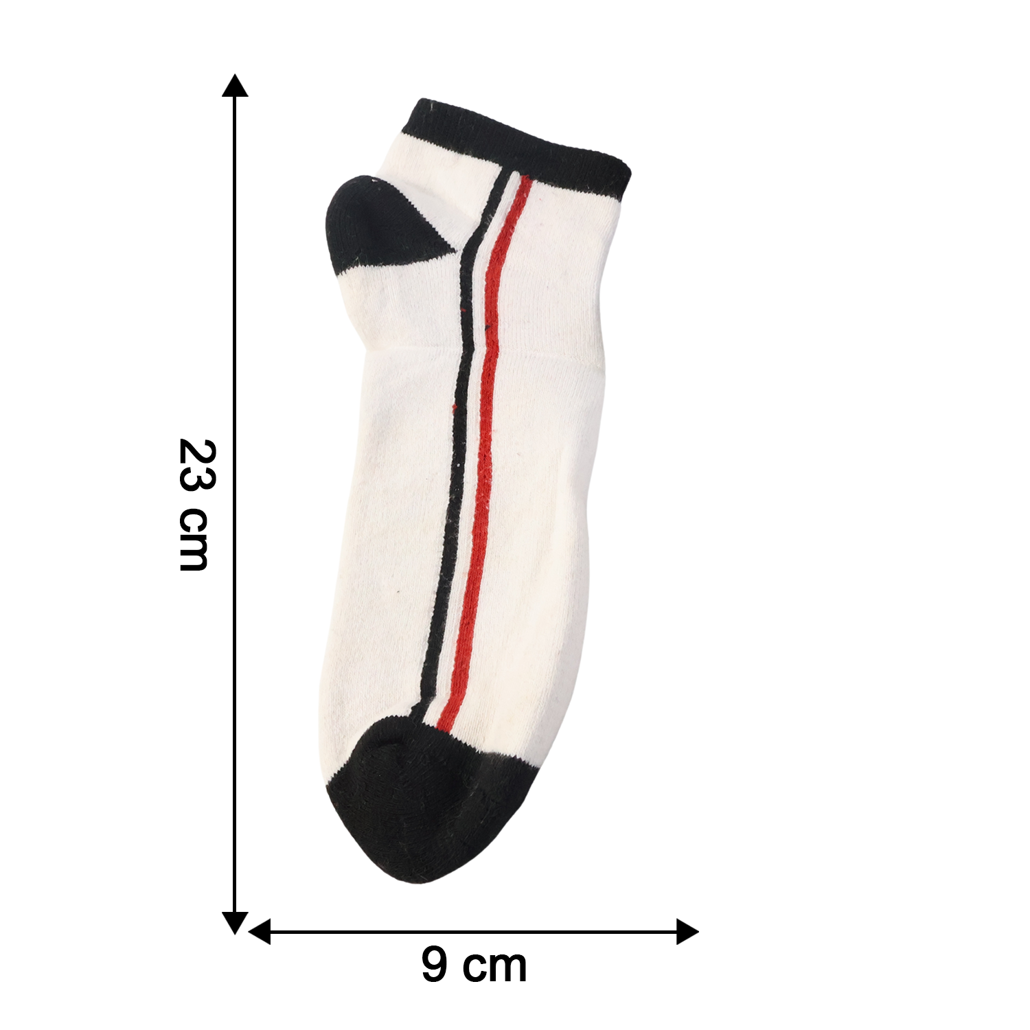 White & Black Striped Low-Cut Sports Socks (1 Pair)