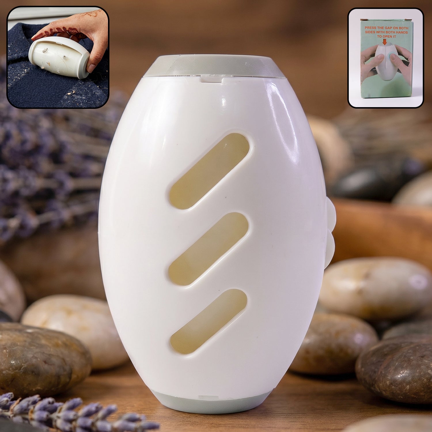 Reusable lint roller on clothes