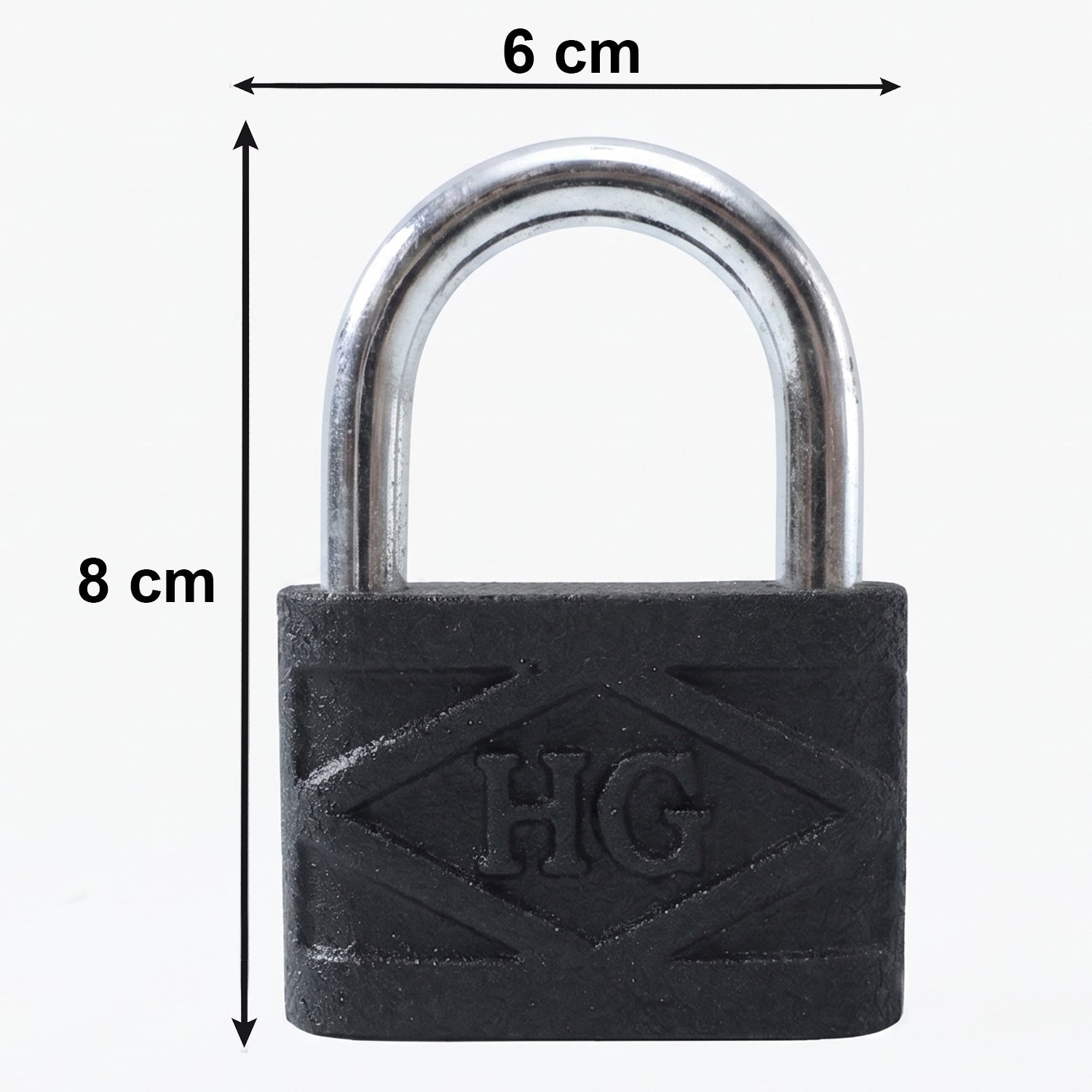 Side view of 60mm iron pad lock