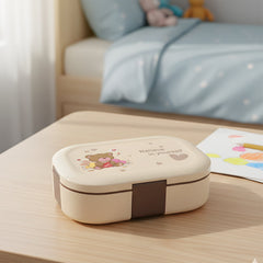 Cute Teddy Printed Kids Lunch Box (500Ml / 1 Pc)