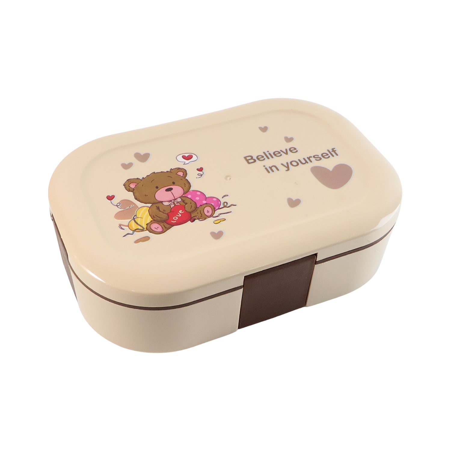 Cute Teddy Printed Kids Lunch Box (500Ml / 1 Pc)