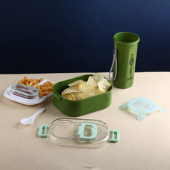 Multi-Functional 1 Set Leakproof Lunch Box with Cutlery & Tumbler